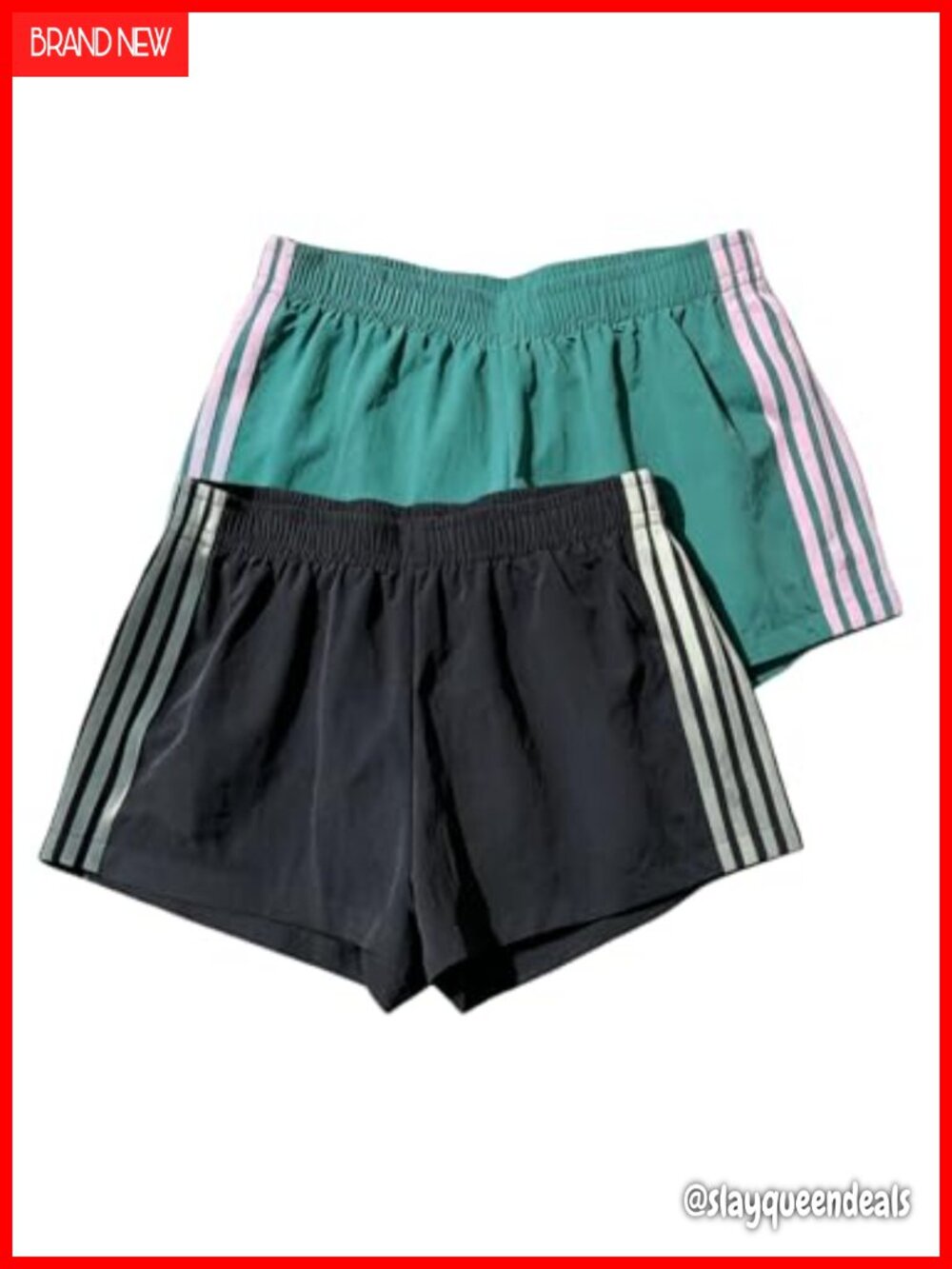 2 Pack Striped Track Shorts Running Athletic Gym Summer Workout Mini